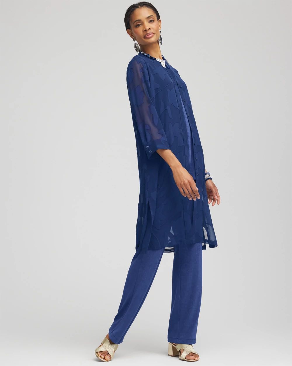 Travelers™ Collection Sheer Jacquard Topper | Chico's